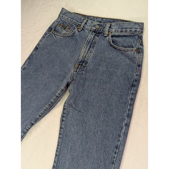 Calvin Klein Size 7 Ankle Jeans 100% Cotton Stone Wash High Rise VTG 90s - Picture 4 of 16